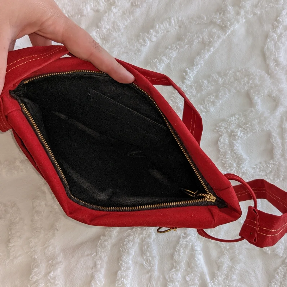 VTG Serval Red Suede Bag